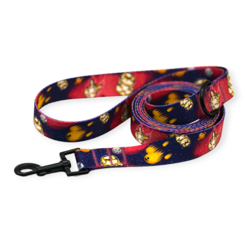 smycz miejska we wzorze "Astro Corgi"