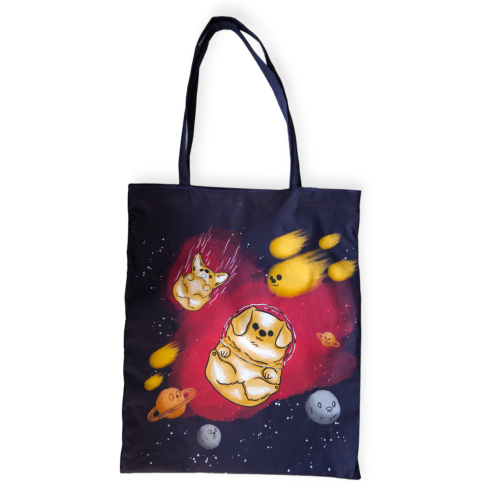 torba z nadrukiem "Astro Corgi" - wariant z długimi uszami