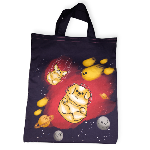 torba z nadrukiem "Astro Corgi" - wariant z krótkimi uszami